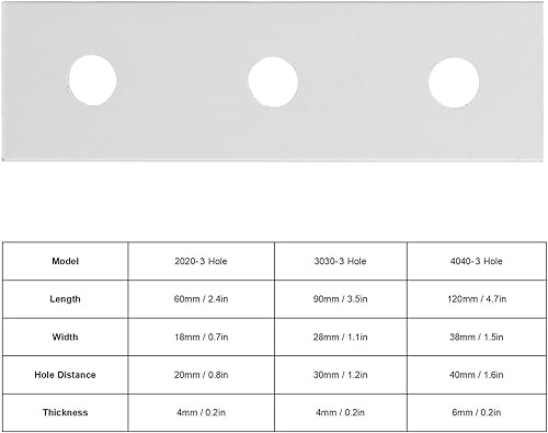 Fafeicy Piastra di giunzione piatta in alluminio da 10 pezzi, piastre di giunzione rammendo piatte piatte, per rinforzo di giunti a superficie piana, recinzioni(3030‑3 Hole), Staffe E Piastre Di - Honorern