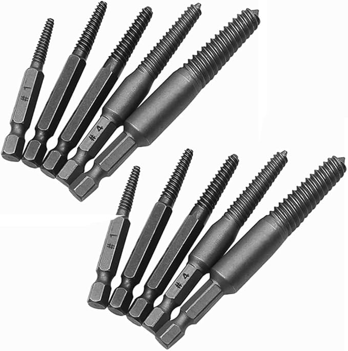 10 pezzi Estrattore di viti Rotte, Set di Estrattori di Perno Viti Snudati Danneggiati, Denti Sottili a Asta Esagonale, Strumento di Rimozione di Bulloni Danneggiati, Kit di Rimozione Facile - Honorern