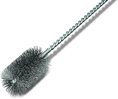 Spazzola per caldaie Lessmann ø 35 mm con manico (per la pulizia di caldaie, spazzola in filo d'acciaio ondulato, lunghezza totale 850 mm) 545311 - Honorern