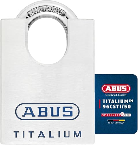 ABUS 702631-96CSTI / 50 Arco protetto in Titanio Proteggi blocco Nano e Chiave a puntini da 50 mm - Honorern