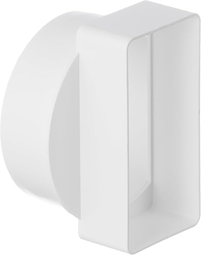 110x55mm – Ø 100mm Giunto da Tubo Tondo a Rettangolare - Adattatore/Riduttore in Plastica - Honorern