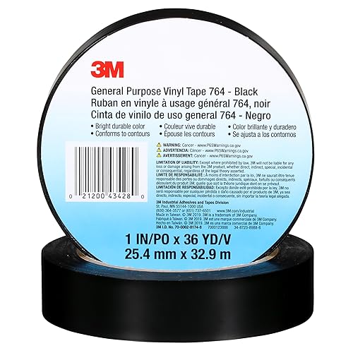 3M Nastro in vinile 764, scopo generale, 2 'x 36 yd, giallo, 1 rotolo, nastro per marcatura del pavimento del traffico leggero, distanziamento sociale, codifica a colori, sicurezza, impacchettamento - Honorern