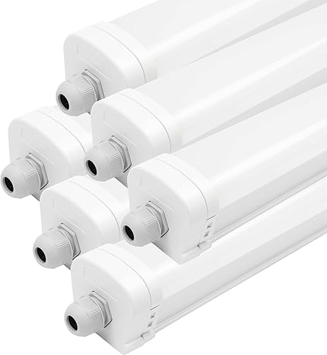 6X Armatura LED TL, 120CM, 36W, 6500K, IP65, Collegabile, Luce bianca brillante - Honorern