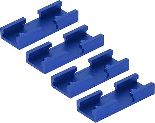 4PCS Connettore a Binario Incrociato Per La Lavorazione del Legno, Connettore a Binario a Croce Per Scivolo Universale in Lega di Alluminio Strumenti a Croce Per Scanalatura a T Fai-da-te(Blu) - Honorern