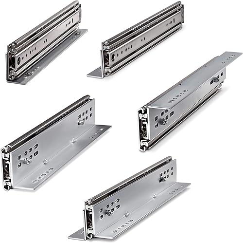 Junker 1 Coppia di Angolari di Montaggio KW1-100-H53-L542 Lunghezza 542 mm per Montaggio sul Fondo e su Piattaforma delle Guide a Estrazione Totale KV1-80-H53 e KV1-100-H53 - Honorern