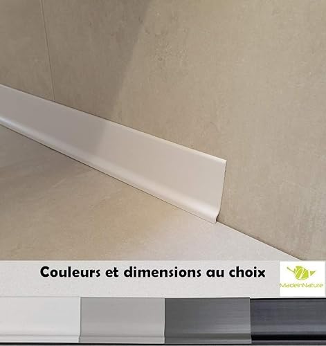 MadeInNature®, battiscopa flessibile in PVC di alta qualità, bianco, grigio chiaro, grigio scuro, nero, altezza 70 mm, lunghezza a scelta (14 ml, nero) - Honorern