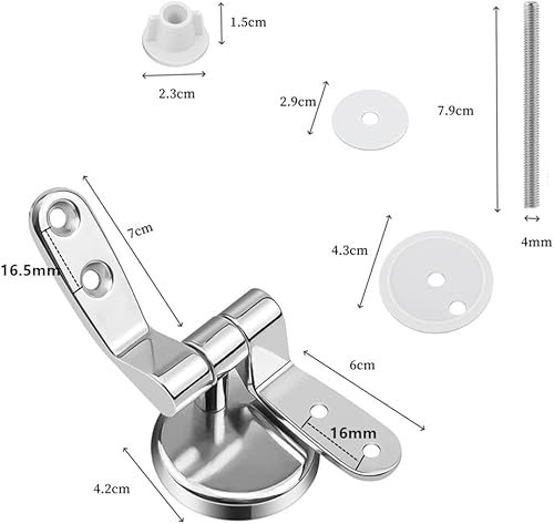 Cerniere Tavoletta Wc,Coppia di Cerniere Universali per Tavoletta Copriwater,2 pezzi Cerniere Copriwater, Cerniere Sedile WC Coppia,Kit Cerniera Fissa Riparazione,Kit Cerniera Fissa Riparazione - Honorern