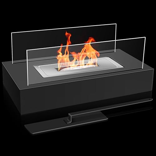 Camino da tavolo a gel ed etanolo moderno ed elegante, caminetto a bioetanolo da tavolo, 35 x 18 x 17 cm - Honorern