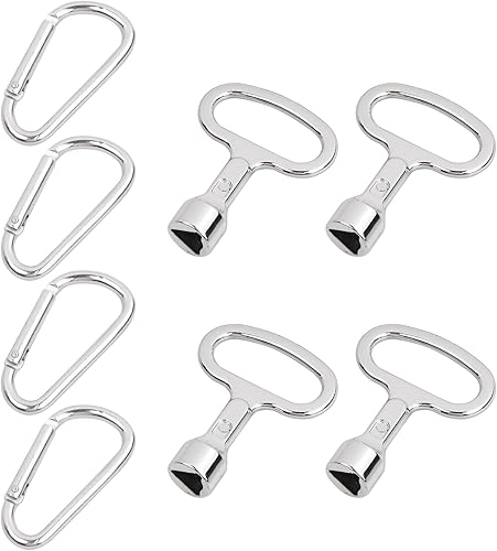 4 Chiavi Triangolari, Bidone Della Spazzatura in Metallo Triangolare, Chiavi Triangolari Con Moschettone, Universale Chiave a Bussola Triangolare, Per Scatola Elettrica a Gas, Acqua, Scatola Armadio - Honorern