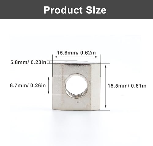 40 Pezzi Dado Scorrevole M8, Dadi a T, Dadi Scorrevoli in Acciaio al Carbonio, Antiruggine, Facile da Iinstallare, Dadi Scorrevoli M8 per Stampanti 3D, Progetti CNC e Robot - Honorern