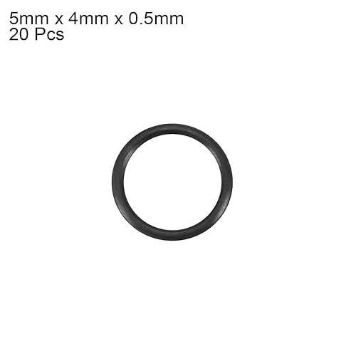 sourcingmap O-ring in gomma nitrilica, diametro 5 mm, diametro 4 mm, larghezza 0,5 mm, confezione da 20 - Honorern
