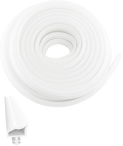 Guarnizione per telaio della porta, 10 metri, colore bianco, guarnizione in gomma per protezione dal vento, isolamento acustico ed evitare collisioni, larghezza scanalatura 4 mm, profondità - Honorern