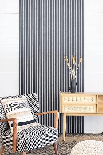 Rivestimento lamellare – Rivestimento da parete – Pannello acustico 400 x 2600 mm – Feltro acustico grigio – Decorazione lamellare grigio sabbia - Honorern