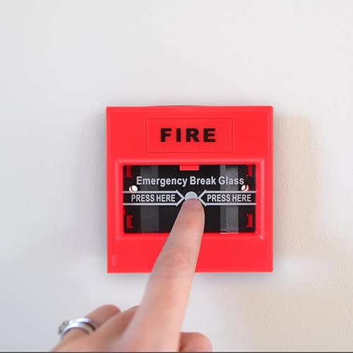 jojofuny Stazione di emergenza Resettabile, punto di segnalazione manuale, pulsante di allarme antincendio per allarme rapido e facile da usare per sistemi di allarme antincendio convenzionali - Honorern