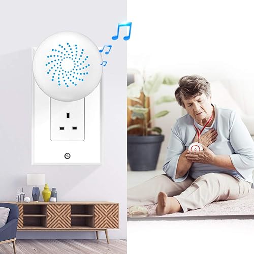 SINGCALL Cercapersone Infermieristico Wireless System di Cchiamata Intelligente 1 Pulsanti/trasmettitori di Chiamata SOS 1 Ricevitore Avviso di Chiamata Infermiera - Honorern