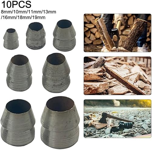 JoyousMall 10 cunei rotondi in acciaio per manici a martello, impediscono efficacemente l'allentamento e migliorano le prestazioni dell'utensile (10 mm) - Honorern