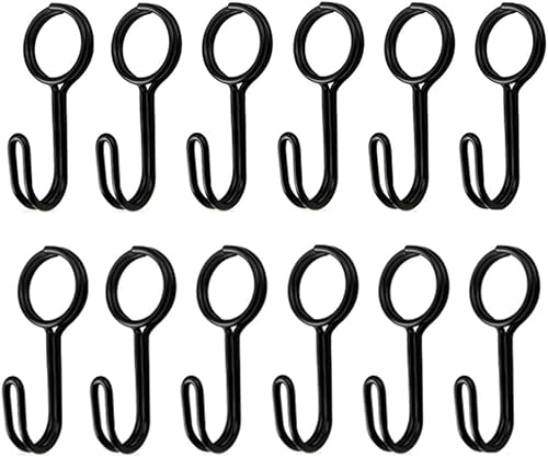 12 ganci a spirale, gancio nero con occhiello, gancio universale, gancio estensibile, gancio per telone, barca, moto, bicicletta, diametro interno 25 mm - Honorern