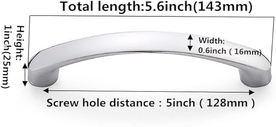 Maniglie per Mobili da Cucina 64mm, 6 Pezzi Maniglie Cucina cromo lucido Maniglie per Mobili Maniglie per Armadio Maniglie per Mobili Moderni Maniglie Armadio - Honorern