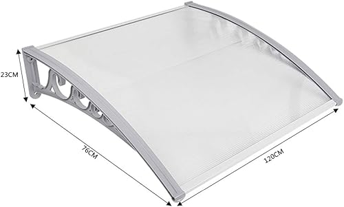 Pensilina Copriporta, Tettoia d'ingresso, Tettoia Modulabile In Policarbonato Alveolare, Porta Finestre Da Esterno, Trasparente (60×100cm) - Honorern