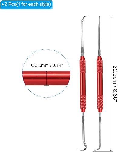 Set di Attrezzi a Uncino e Punta, Punta Dritta a 90 Gradi, Punta a 45 Gradi, Uncino Completo, Punta a Doppio Punta per Rimuovere Guarnizioni di Precisione e Sigilli d'Olio - Honorern