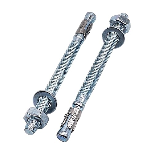 SKIR'CO Ancoraggi a cuneo zincati M10 x 130 mm, tasselli in metallo, bullone di ancoraggio, ancoraggio per muratura, ancoraggio per calcestruzzo, 8 pezzi - Honorern