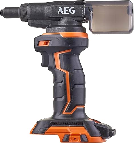 AEG - Rivettatrice da 18 Volt 10.000 N, diametro rivetti maxi da 2,4 a 4,8 mm fornito con 4 punte (senza battente. né caricabatterie) - BNZ18-0 - Honorern