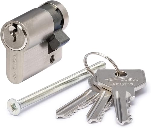 CISA 10G30402012, Mezzo Cilindro Europeo C2000, Ottone Nichelato, 30/10 mm - Honorern