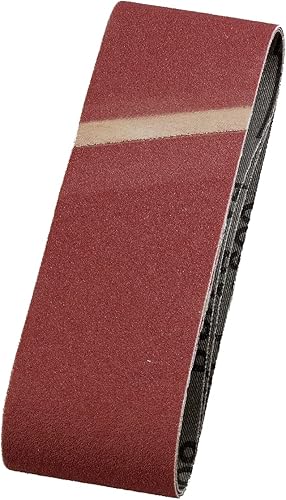 kwb 3x cloth sanding belt, 60 x 400 mm, K-100, corindone di alta qualità, per legno e metallo, carta abrasiva per levigatrici a nastro / levigatrici - Honorern