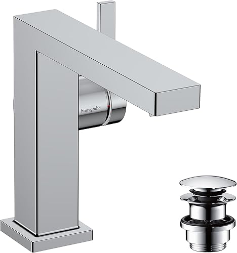 hansgrohe Tecturis E - Rubinetto per lavabo con push-open, risparmio energetico (CoolStart), Miscelatore lavabo risparmio idrico (EcoSmart) con altezza bocca 133 mm, bianco opaco, 73020700 - Honorern