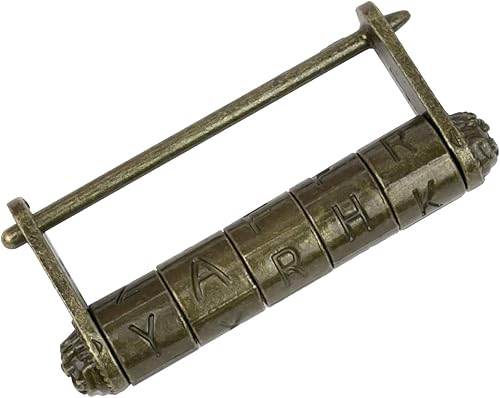 Lucchetto a combinazione cinese antico | Lettere | 8 x 3,5 x 1,5 cm | Oro - Honorern