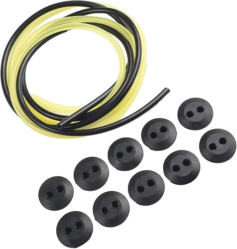 Set di gommini per serbatoio carburante con linee del carburante, 12 pezzi, 2 fori, gommini e tubi per decespugliatori, tosaerba e parti di ricambio per apparecchiature elettriche esterne - Honorern