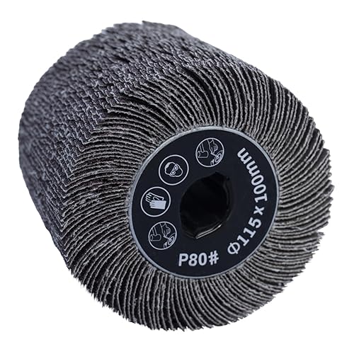 Spazzola abrasiva per rasatura, larghezza 100 mm, diametro 115 mm, grana 80, (carta vetrata) - Honorern