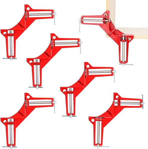 6 morsetti angolari a 90 gradi, morsetto angolare in legno, morsetto ad angolo retto, morsetto angolare per cornici, lavori in legno, cavalletto - Honorern