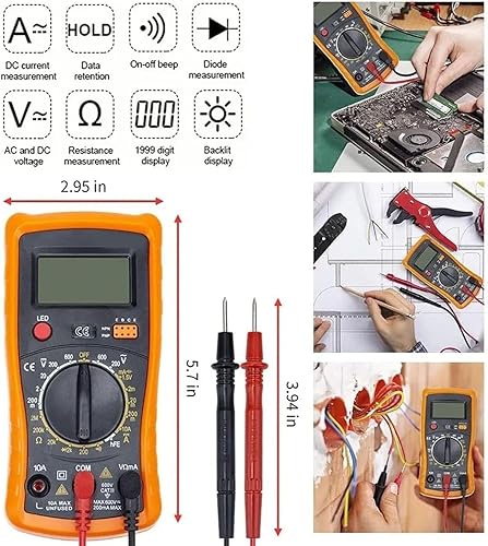 Set di Saldatori Elettrici 60 W, Temperatura Regolabile, 25 Pezzi Con Multimetro Digitale, Punte, Supporto, Pompa Dissaldante, Pinzetta, Cacciavite - Honorern