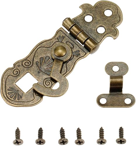 2 cerniere per notebook in stile vintage, 90 gradi, in metallo color bronzo anticato, chiusura a gancio, decorazione - Honorern