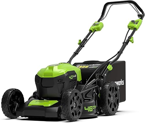 Greenworks GD40LM46SPK4 GD40LM46SPK4 - Tosaerba autopropulso (taglio 46 cm, doppio slot, include batteria da 40 V, 4 Ah e caricabatterie), nero/verde - Honorern