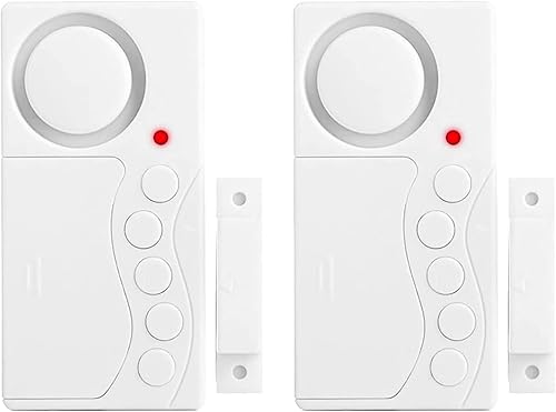 Allarme porta senza fili, 2 pezzi per porte e finestre, congelatore allarme per 3/15/30/60 secondi, ritardo regolabile, senza fili, sensore di apertura per porte e frigorifero, sicurezza bambini - Honorern