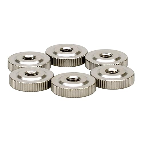 Dadi zigrinati M2, forma bassa, acciaio legato, nichel, 20 pezzi - Honorern