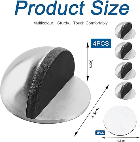 ztowoto 4pcs Autoadesivo Fermaporta Da Pavimento, Montato Mezza Luna Fermaporta, Lucido Ovale Ferma Porta Da Pavimento Con Colla Wall ProtectorPer Uso Domestico E Ufficio (Bronzo) - Honorern