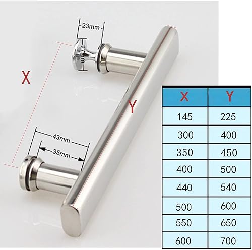 Sostituzione della Maniglia della Porta della Doccia della Lega di Alluminio | Box Doccia Pull Push Barn Door Pulsante Pulsante | Asciugamano da Bagno Bar. (Size : 300mm) - Honorern