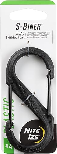 Moschettone a clip, 8 cm, plastica, nero - Honorern