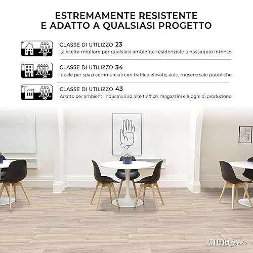 Pavimento PVC Professionale Maxima - Tappeto Vinile Impermeabile H.100cm, Venduto al Metro Lineare, Antibatterico, Antiscivolo e Resistente al Calpestio Intenso (Kora Greype) - Honorern