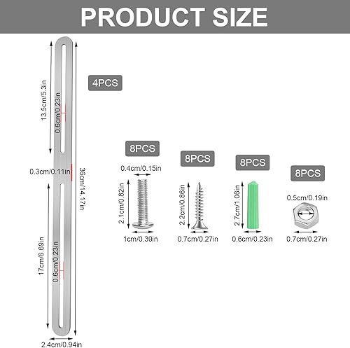 4 Pezzi Set di Fissaggio per Cassetta Postale per Recinzione, 360 x 24mm Connettore Piatto per Recinzione, Fissaggio per Recinzione per Fissare le Cassette Postali a Cancelli o Recinzioni - Honorern