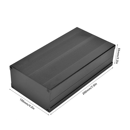 Custodia progetti elettronici Custodia protettiva custodia lega alluminio, scatola giunzione universale 55 x 106 x 200 mm, involucro alluminio che dissipa il calore, guscio, fai da te, ecc - Honorern