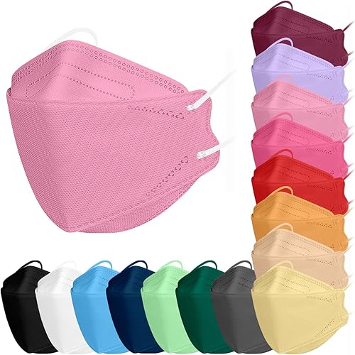 TubeRoo FFP2 - Maschera rosa chiaro, 10 pezzi, a forma di pesce, spedizione dalla Germania, morbidi passanti per le orecchie, respiratore, paradenti - Honorern