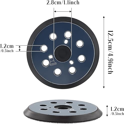 2 Pcs 5 Pollici Platorello Abrasivo, Platorello di Ricambio, 8 Fori di Levigatura, 125 mm Platorello Duro Levigatrice, Tampone di Ricambio per Levigatrice per makita bo5010, bo5030k, bo5031k, bo5041k - Honorern