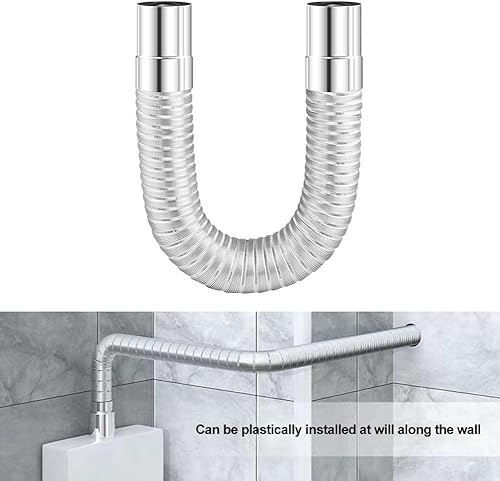 per Tubo flessibile e pieghevole per canna fumaria in acciaio, flessibile, resistente alle alte temperature, adatto per stufe a legna e camini, 2413513097 - Honorern