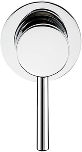 Valvola miscelatore manuale a parete, valvola on/off per doccia a leva singola, miscelatore manuale rotondo nascosto per lavabo doccia valvola a parete in ottone cromato per bagno, WC (nero) - Honorern