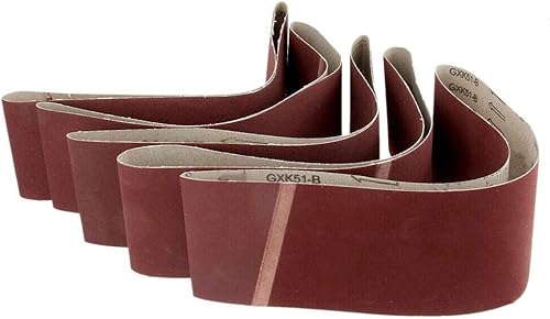 Nastro abrasivo per levigatura, 100 mm x 915 mm, per lavorazione del legno, materiali da costruzione, tessile, lucidatura dei metalli (5 pezzi, 120 grane) - Honorern