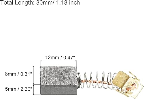 Carbonio Spazzole Spazzola Carbone Ricambio 12x8x5mm per Elettrici Motori Potenza Strumento Angolo Smerigliatrice Tavolo Ricambio Parte Riparazione, 10pz - Honorern